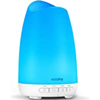 Victsing Mini Humidificador Aromaterapia-150 ML Difusor de Aceites Esenciales de Vapor Frío- 7-Color LED- Hogar- Oficina…